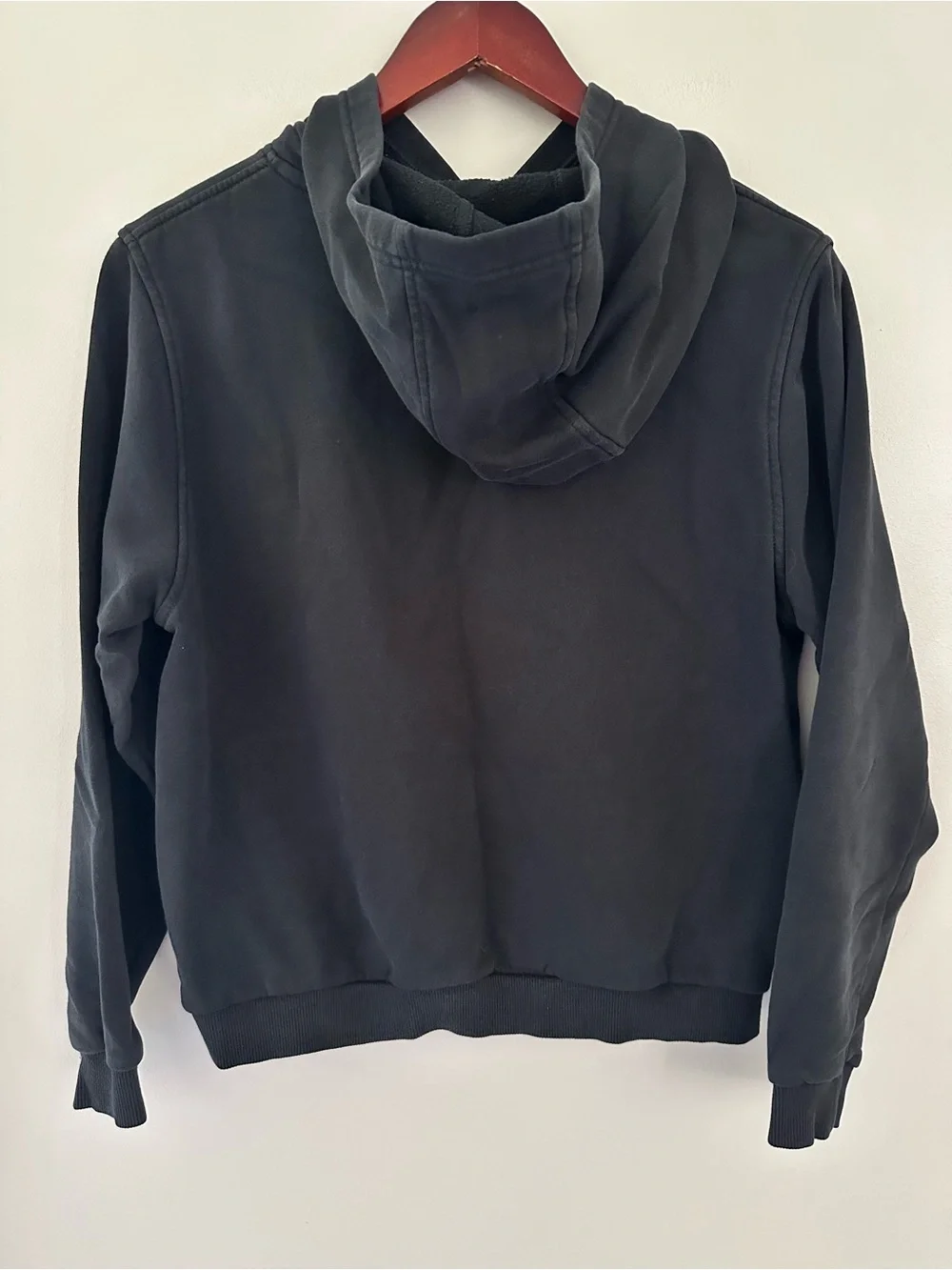 Nike Black Kids Hoodie Pullover Sweatshirt with White Swoosh